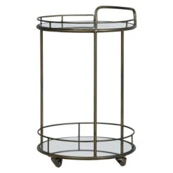 Dunelm Pimlico Antique Brass Drinks Trolley -Furniture Store 1000081972 alt01
