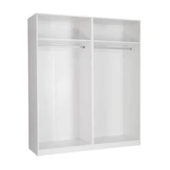 Harmony Euston 4 Door Wardrobe, White & Mirrored -Furniture Store 1000134334 alt01