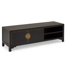 Dunelm Hanna Black Wide TV Stand -Furniture Store 1000146593 alt04