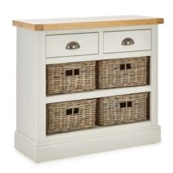 Dunelm Compton Ivory Console Table With Baskets -Furniture Store 1000157740 alt02