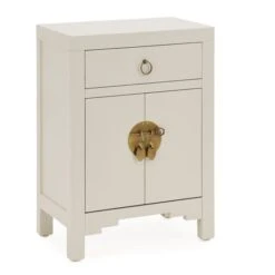 Dunelm Hanna Small 1 Drawer & 1 Door Chest, Oyster Grey -Furniture Store 1000157791 alt02