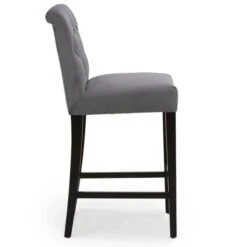 Dunelm Newbury Bar Stool Grey Velvet -Furniture Store 1000157976 alt03