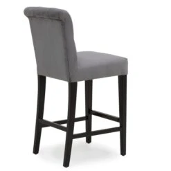 Dunelm Newbury Bar Stool Grey Velvet -Furniture Store 1000157976 alt04
