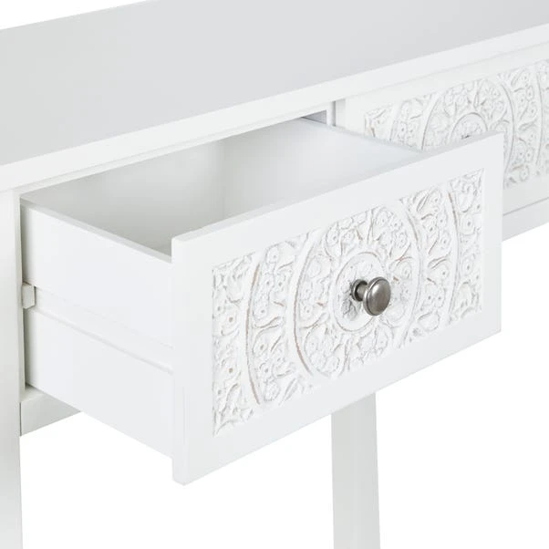 Dunelm Samira 2 Drawer Dressing Table, White 6 Dunelm Samira 2 Drawer Dressing Table, White - Image 4