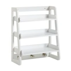 Lloyd Pascal Jasper White Wall Mounted Shelves With Chrome Hooks -Furniture Store 1000182100 alt02
