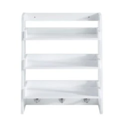 Lloyd Pascal Jasper White Wall Mounted Shelves With Chrome Hooks -Furniture Store 1000182100 alt03