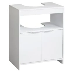 Lloyd Pascal Jaxon White Under Sink Unit With Open Shelf 13 Lloyd Pascal Jaxon White Under Sink Unit With Open Shelf -Furniture Store 1000182103 alt05