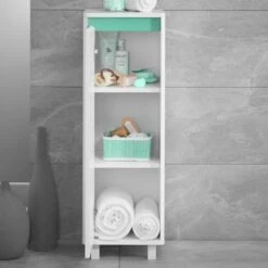 Lloyd Pascal Vienna White Single Door Floor Cabinet With Reversible 4 In 1 Colour Bar -Furniture Store 1000182106 alt02