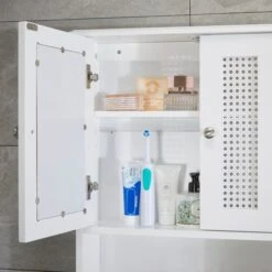 Lloyd Pascal Palermo Cane White Wall Mirror Cabinet -Furniture Store 1000185508 alt03