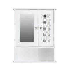 Lloyd Pascal Palermo Cane White Wall Mirror Cabinet -Furniture Store 1000185508 alt04