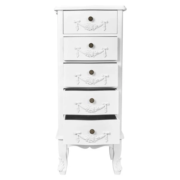 Dunelm Toulouse Tall 5 Drawer Chest, Ivory 5 Dunelm Toulouse Tall 5 Drawer Chest, Ivory - Image 3