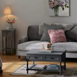 Dunelm Lucy Cane Grey Telephone Table -Furniture Store 30267545 alt03