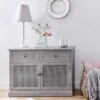 Dunelm Lucy Cane Grey Small Sideboard -Furniture Store 30267547