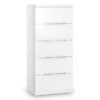 Julian Bowen Manhattan Slim 5 Drawer Chest, White -Furniture Store 30304314