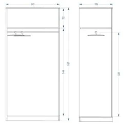 Harmony Acton Double Wardrobe, White -Furniture Store 30424018 alt09