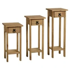 Seconique Corona Pine Set Of 3 Plant Stands