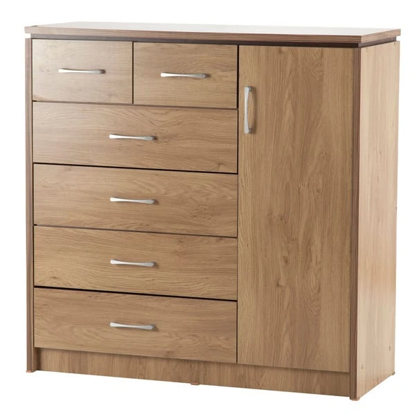 Seconique Charles 1 Door & 6 Drawer Chest 3 Seconique Charles 1 Door & 6 Drawer Chest