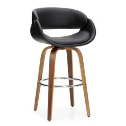 Dunelm Torcello Black Faux Leather Bar Stool