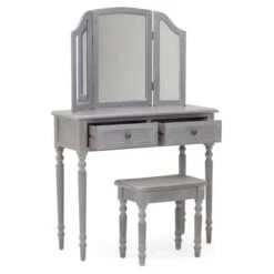 Dunelm Lucy Cane 2 Drawer Dressing Table Set With Mirror -Furniture Store 30564558 alt04