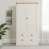 Dunelm Compton Double 3 Drawer Wardrobe, Ivory & Oak 2 Dunelm Compton Double 3 Drawer Wardrobe, Ivory & Oak -Furniture Store 30605616