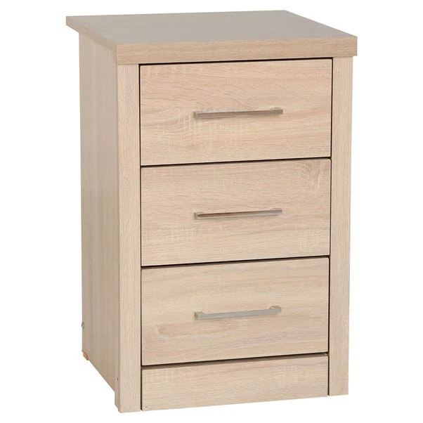 Seconique Lennon 3 Drawer Bedside Table 3 Seconique Lennon 3 Drawer Bedside Table