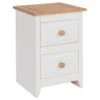 Core Capri Small 2 Drawer Bedside Table, White & Pine -Furniture Store 30622066