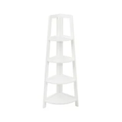 Lloyd Pascal White 4 Tier Corner Shelving Unit
