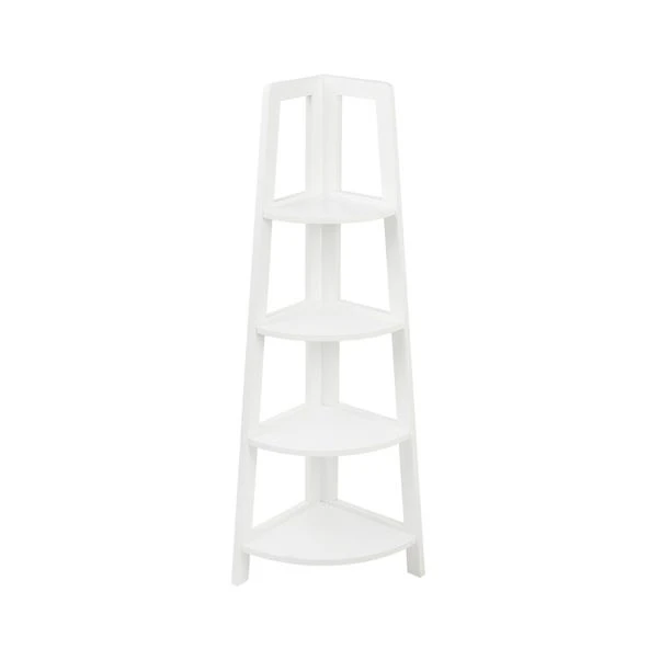 Lloyd Pascal White 4 Tier Corner Shelving Unit 3 Lloyd Pascal White 4 Tier Corner Shelving Unit