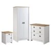 Seconique Ludlow 3 Piece Bedroom Furniture Set, White & Pine -Furniture Store 30636067