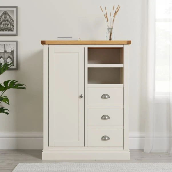 Dunelm Compton Small Wardrobe, Ivory & Oak 3 Dunelm Compton Small Wardrobe, Ivory & Oak