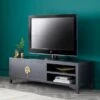 Dunelm Hanna Black Wide TV Stand -Furniture Store 30645287