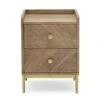 Dunelm Rumi 2 Drawer Bedside Table, Mango Wood -Furniture Store 30646645