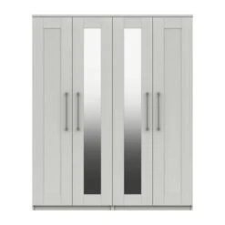 One Call Furniture Ethan 4 Door Wardrobe, Mirrored