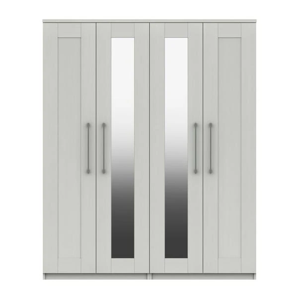 One Call Furniture Ethan 4 Door Wardrobe, Mirrored 3 One Call Furniture Ethan 4 Door Wardrobe, Mirrored