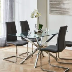 Dunelm Lumia Glass Dining Table