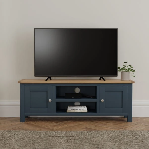 Dunelm Bromley Blue Wide TV Stand 3 Dunelm Bromley Blue Wide TV Stand