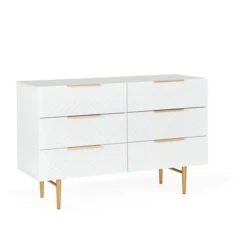 Dunelm Maurice 6 Drawer Chest, White -Furniture Store 30685398 alt03