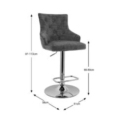 Dunelm Selena Distressed Velvet Bar Stool -Furniture Store 30685461 alt09