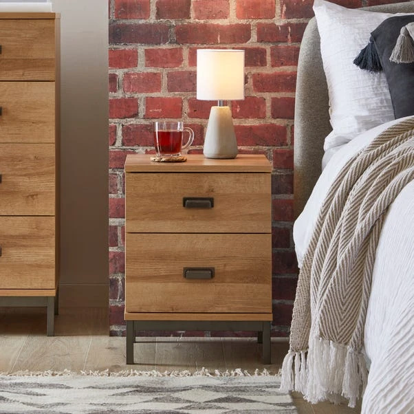 Dunelm Fulton 2 Drawer Bedside Table 3 Dunelm Fulton 2 Drawer Bedside Table