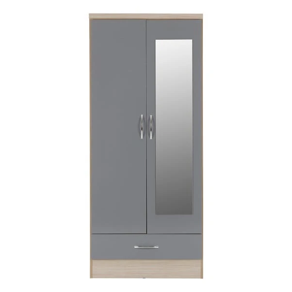 Seconique Nevada Double 1 Drawer Wardrobe 4 Seconique Nevada Double 1 Drawer Wardrobe - Image 2