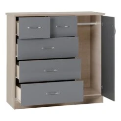 Seconique Nevada Small Single 5 Drawer Wardrobe -Furniture Store 30694090 alt03