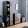 Lloyd Pascal Single Wardrobe With Side Shelves, Black 2 Lloyd Pascal Single Wardrobe With Side Shelves, Black -Furniture Store 30701967