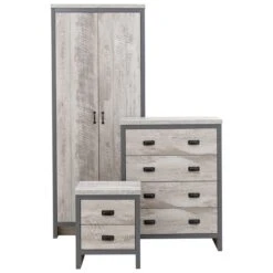 GFW Boston 3 Piece Bedroom Set, Grey