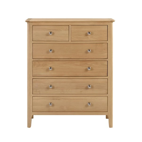 Julian Bowen Cotswold 6 Drawer Chest, Oak 3 Julian Bowen Cotswold 6 Drawer Chest, Oak