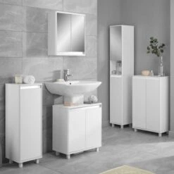 Lloyd Pascal Vienna White Single Door Floor Cabinet With Reversible 4 In 1 Colour Bar -Furniture Store 30713919 alt02