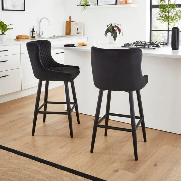 Dunelm Montreal Velvet Bar Stool 3 Dunelm Montreal Velvet Bar Stool