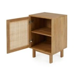 Dunelm Indi 1 Door Bedside Table, Mango Wood -Furniture Store 30727644 alt03