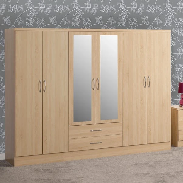 Seconique Nevada 6 Door 2 Drawer Wardrobe 3 Seconique Nevada 6 Door 2 Drawer Wardrobe