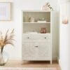 Dunelm Samira Tall 2 Door & 1 Drawer Chest, White -Furniture Store 30748013
