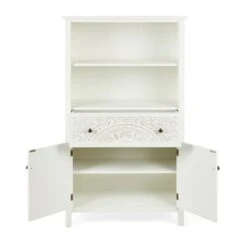 Dunelm Samira Tall 2 Door & 1 Drawer Chest, White -Furniture Store 30748013 alt04
